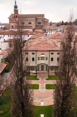 Padua vilayetindeki Cittadella 'nın duvarlarından görüntüler. 11 Şubat 2018 Cittadella, Veneto - İtalya