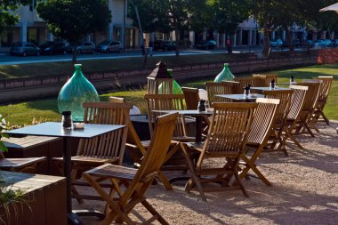 Castelfranco Veneto 'daki restoran. 23 Temmuz 2017 Castelfranco Veneto, Treviso - İtalya