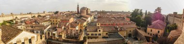 Cittadella 'nın ortaçağ duvarlarına bakın. 24 Şubat 2019 Cittadella, Padua ili - İtalya