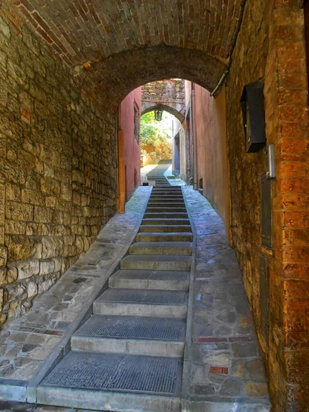 Escalera Con Arcos Ladrillo Todi Umbría Italia — Foto de Stock