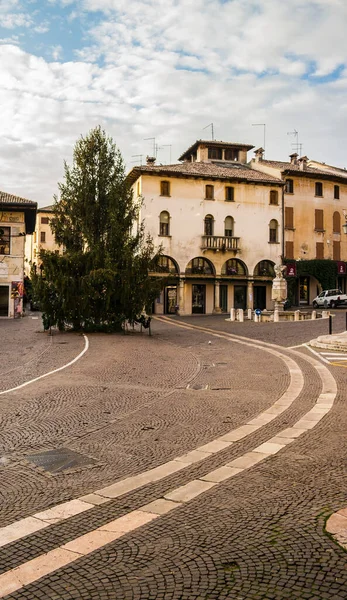 Pohled Vesnické Náměstí Asolo Trevisu Ledna 2018 Asolo Treviso Itálie — Stock fotografie