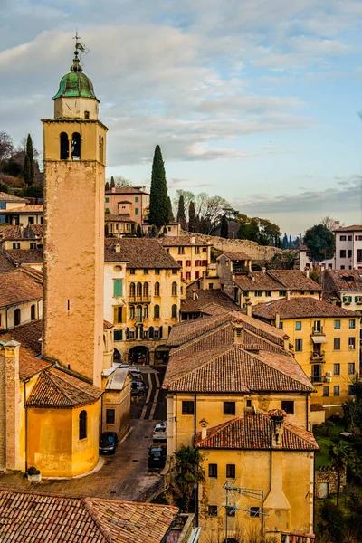 Veneto Treviso Talya Daki Asolo Köyünün Antik Evlerine Bakın — Stok fotoğraf