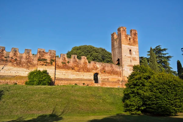 Pohled Středověké Hradby Castelfranco Veneto Treviso Itálie — Stock fotografie