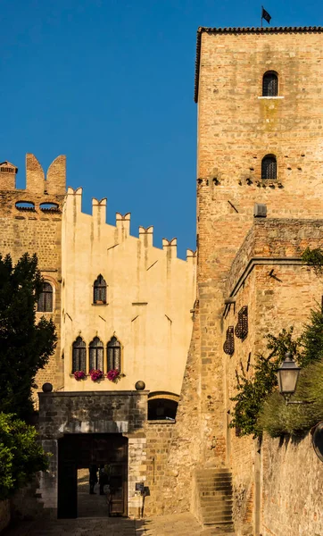 Veduta Una Torre Medievale Del Castello Estense Provincia Padova Veneto — Foto Stock