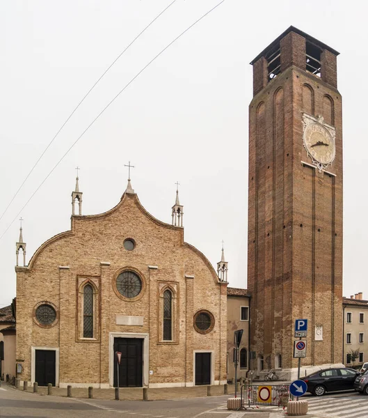 Вид Церкву Санта Марія Маджоре Тревізо Novemre 2017 Treviso Veneto — стокове фото