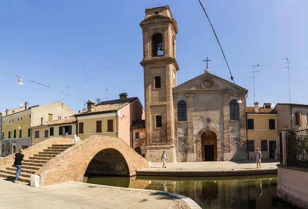 교회의 모습은 키오에 2017 Comacchio Emilia Romagna Italy — 스톡 사진