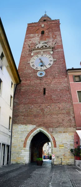 Ancient Clock Tower Castelfranco Veneto Treviso Italy — Stock Photo, Image