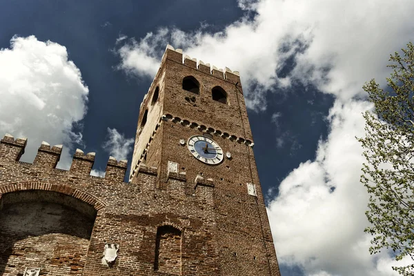 Turm Mit Blauer Uhr Dorf Noale Der Provinz Venedig Venetien — Stockfoto