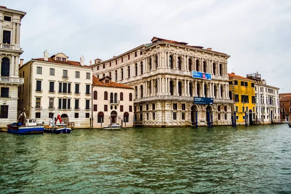 Vista Dos Palácios Venezianos Longo Grande Canal Veneza Agosto 2017 — Fotografia de Stock