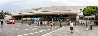 Venedik 'teki tren istasyonu, Santa Lucia. 10 Ağustos 2017 Venedik, Veneto - İtalya