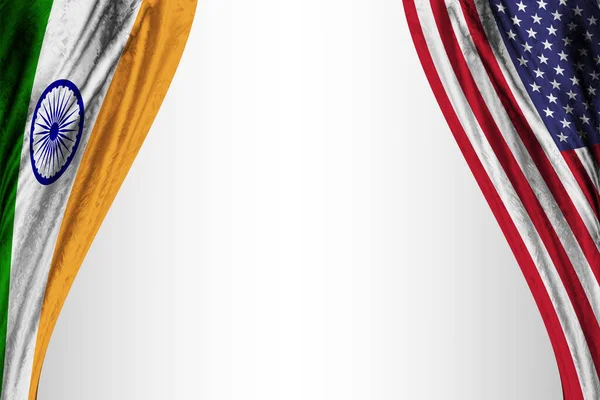 Bandeiras Índia Estados Unidos América Com Efeito Teatral Ilustração — Fotografia de Stock