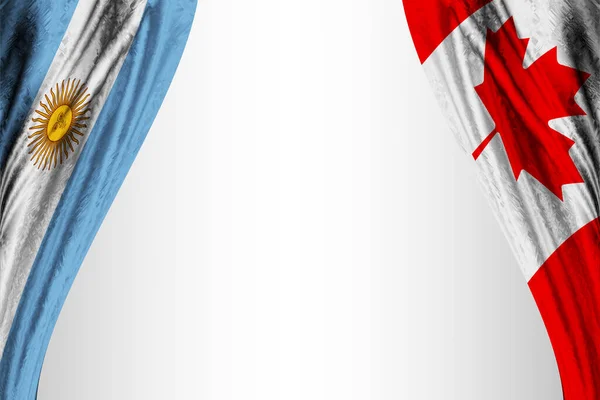 Banderas Argentina Canadá Con Efecto Teatro Ilustración — Foto de Stock