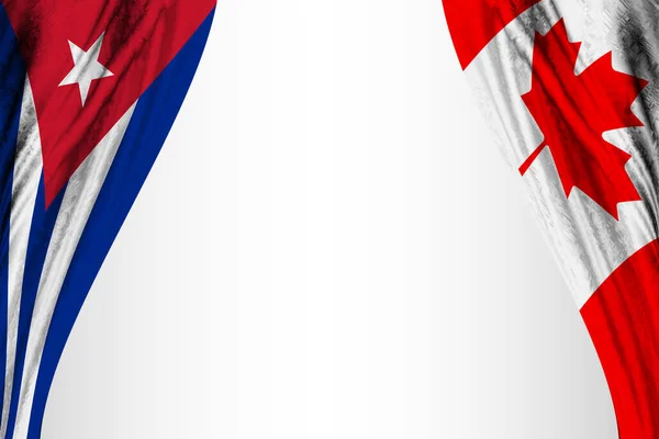 Bandeiras Cuba Canadá Com Efeito Teatral Ilustração — Fotografia de Stock