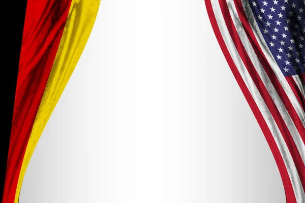 Bandiere Della Germania Degli Stati Uniti America Con Effetto Teatro — Foto Stock