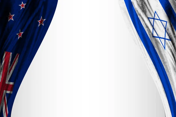 Flagi Nowej Zelandii Izraela Efektem Teatralnym Ilustracja — Zdjęcie stockowe