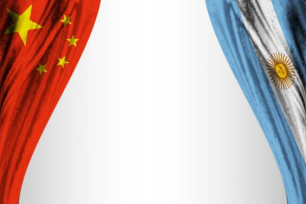 Σημαίες Της Κίνας Και Της Αργεντινής Θεατρικό Αποτέλεσμα Απεικόνιση — Φωτογραφία Αρχείου
