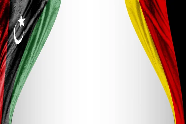 Vlajky Libye Německa Divadelním Účinkem Ilustrace — Stock fotografie