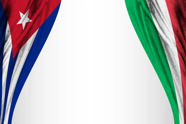 Kubas Och Italiens Flaggor Med Teatereffekt Illustration — Stockfoto