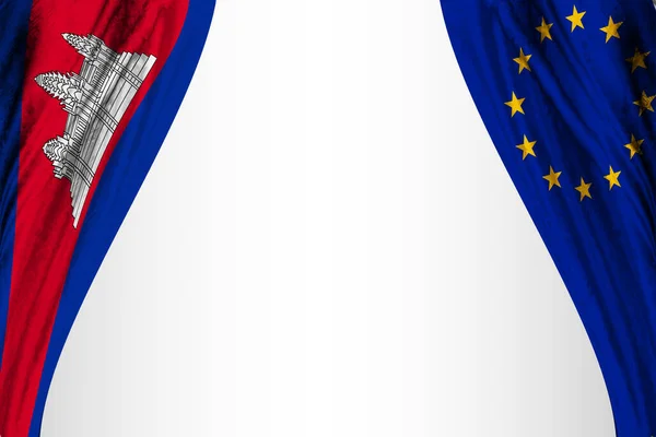Bandera Camboya Europa Con Efecto Teatro Ilustración —  Fotos de Stock