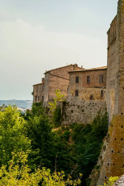 Θέα Στην Πόλη Offagna Marche Ιταλία — Φωτογραφία Αρχείου