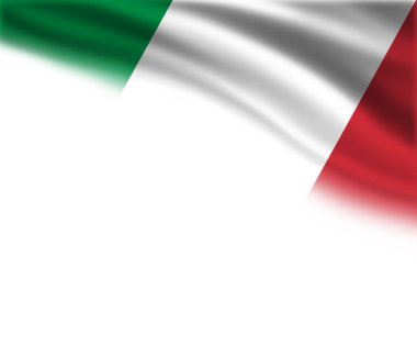 Sağ üst köşesinde İtalya bayrağı olan beyaz arkaplan