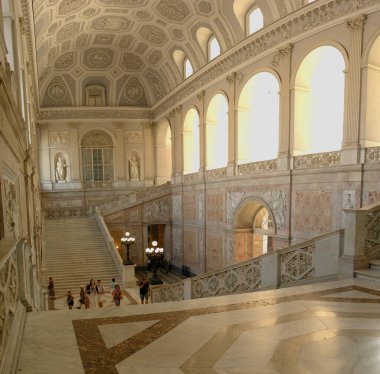 Napoli Kraliyet Sarayı 'nın iç manzarası. 14 Ağustos 2025 Napoli, İtalya