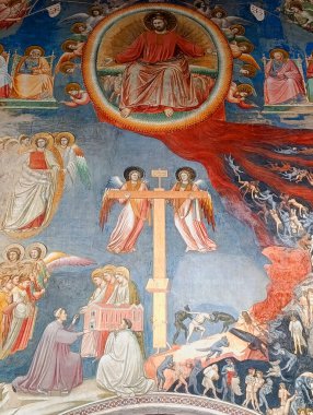 Padua 'daki Scrovegni Şapeli' nin iç manzarası. 28 Aralık 2025. Padua, Veneto, İtalya.