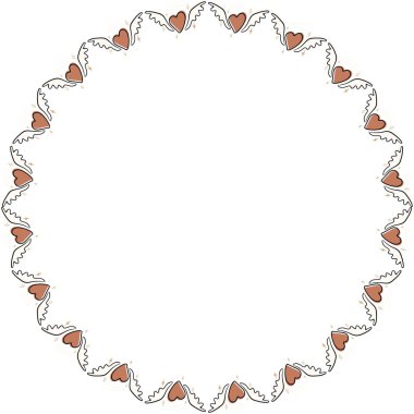 Kalp konsept çerçevesi. Kalp, aşk, romantizm ya da sevgililer günü kırmızı kalp şablonu. Metnin için boş alanı olan sanatsal çerçeve