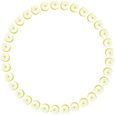 Göz ay çerçevesi. Metnin için vektör göksel tahmin göz şablonu. Tanrı 'nın Gözü. El çizimi vektör çizimi beyaz arkaplanda izole edildi