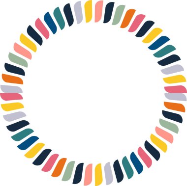 Metin için renkli yuvarlak çerçeve. Modern sanat grafik şablonu. Metnin için alanı olan Geometrik boş çerçeve.