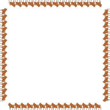 Koşan Boğa çerçevesi. Bir boğa, Corrida şablonu. Beyaz arkaplandan izole edilmiş vektör renkli çizim düz çizgi film biçimi.