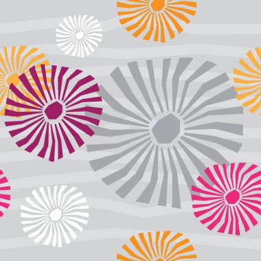 Gri tonlu soyut çiçek deseni