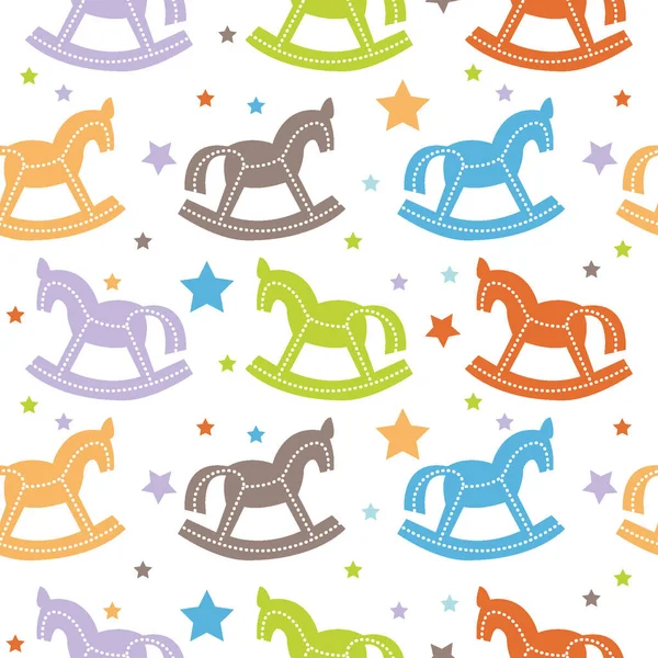 Motif Cheval Coloré Avec Forme Étoile — Image vectorielle