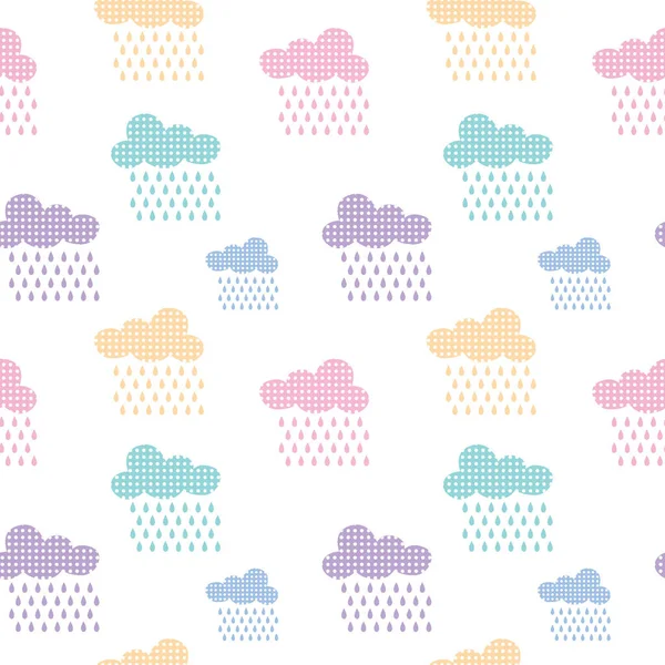 Lindo Patrón Nube Para Tela — Vector de stock