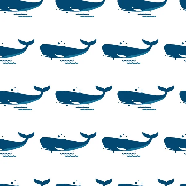 Motif Sans Couture Sperme Baleine Pour Tissu — Image vectorielle