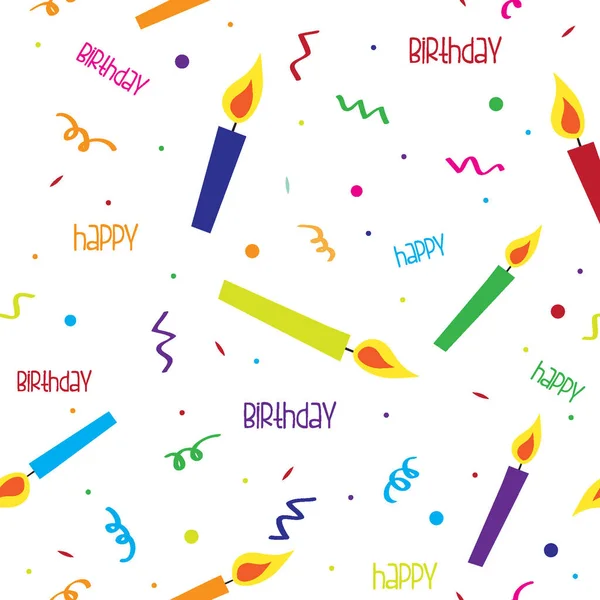 Patrón Cumpleaños Feliz Vela Colorida — Archivo Imágenes Vectoriales