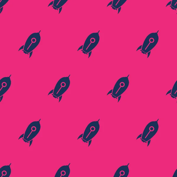 Motif Sans Couture Deux Couleur Fusée Icône Avec Fond Rose — Image vectorielle