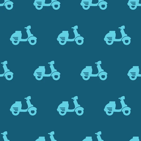 Kusursuz desen mavi arkaplan ile iki renk scooter simgesi