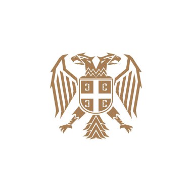 Altın renkli logo vektörlü Sırp kartalı