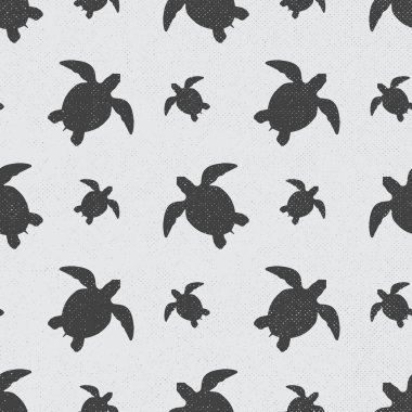 Gri arkaplanı olan tek renkli dikişsiz kaplumbağalar.