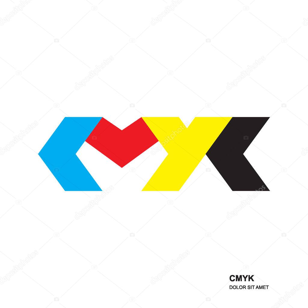  CMYK logo vector of alphabet