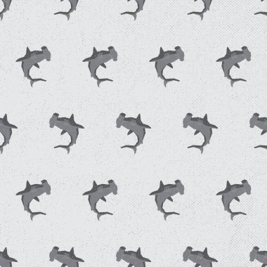 Gri arka planı olan kusursuz çekiç başlı köpekbalığı.