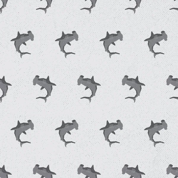 Gri arka planı olan kusursuz çekiç başlı köpekbalığı.