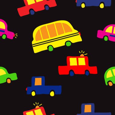 Kusursuz desenli, siyah arka planı olan bir araba.