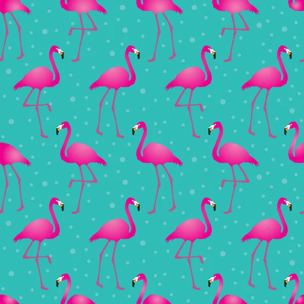 Płynny Wzór Flamingo Okrągły Ornament Tłem Tosca — Wektor stockowy