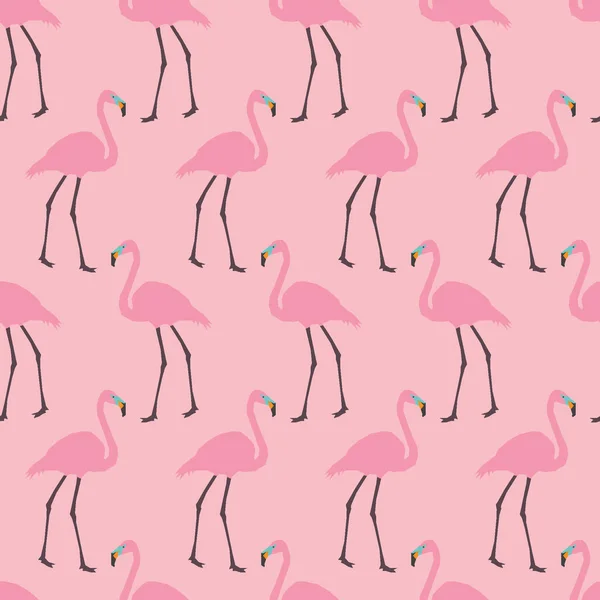Płynny Wzór Flamingo Różowym Tłem — Wektor stockowy