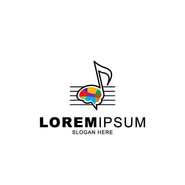 Müzik simgesi ile beyin logosu terapisi