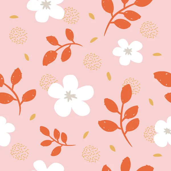  Kusursuz desenli güzel çiçek ve turuncu yapraklı daire şeklinde konfeti.