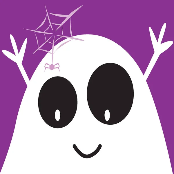 Cute Ghost Face Purple Background Halloween Party Ilustracje Stockowe bez tantiem