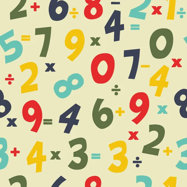  seamless pattern numbers with flat vector